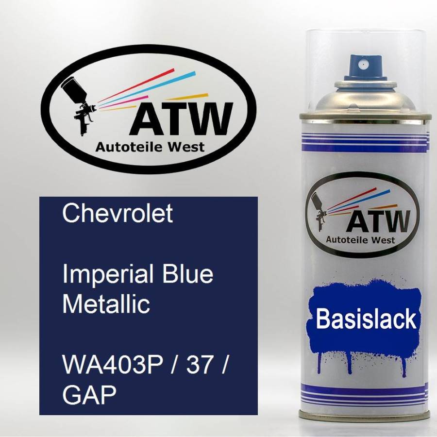 Chevrolet, Imperial Blue Metallic, WA403P / 37 / GAP: 400ml Sprühdose, von ATW Autoteile West.
